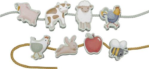 Little Dutch houten rijgkralen Little Farm - educatief speelgoed - leer rijgen