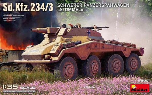 1:35 MiniArt 53001 Sd.Kfz.234/3 Schwerer Panzerspähwagen - Stummel - Militair Voertuig Plastic Modelbouwpakket