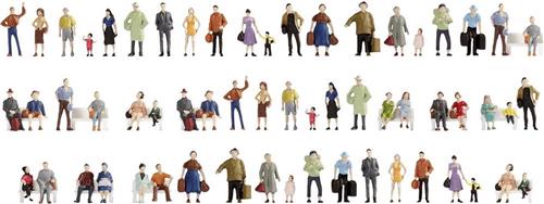 NOCH 0047401 TT Passanten. figuren Geverfd, Zittend, Staand