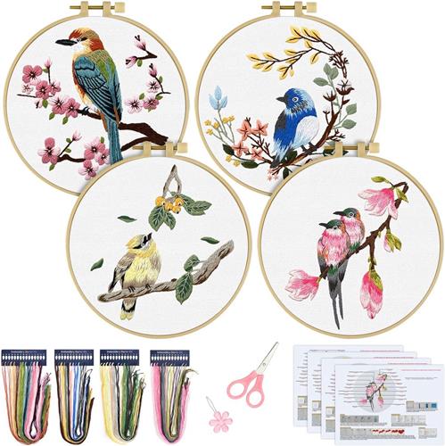 BOTC Borduurpakket - Borduurset van 4 - Borduurpakketten voor Volwassenen - Hobby en Creatief - Borduren