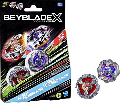 Beyblade X Beat Tyranno 4-70Q en Knife Shinobi 4-80HN Duopack-set