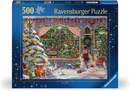 Ravensburger puzzel Merry Christmas Shoppe - 500 stukjes.