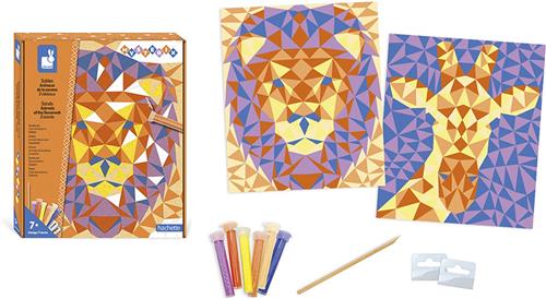 Janod Mysterix - Zandkaarten Savannah - Knutselset - Versier 2 Verschillende Afbeeldingen Met Gekleurd Zand - Geschikt Vanaf 7 Jaar