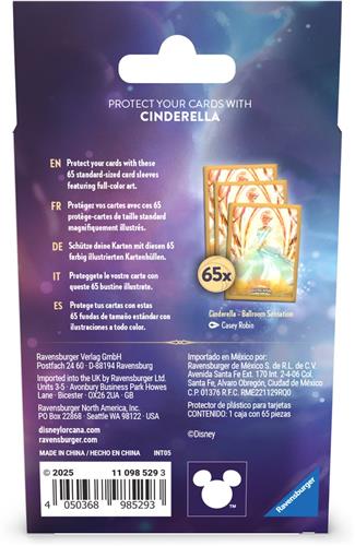 Ravensburger - Disney Lorcana: Card Sleeves Cinderella (65x) - Kaartbeschermers