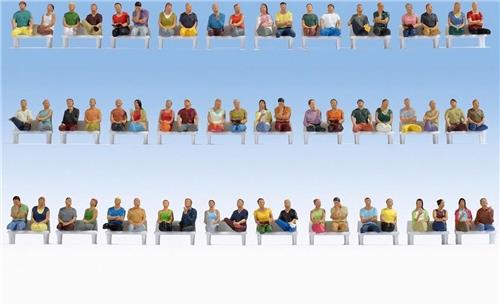 NOCH 0016072 H0 Megavoordeelset zittende reizigers figuren Geverfd, Zittend