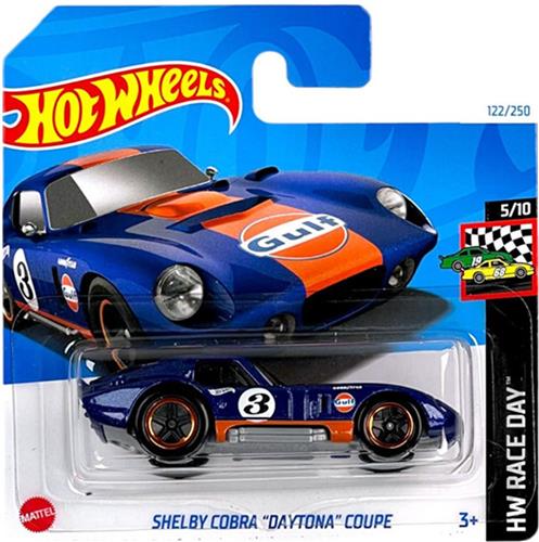 HOT WHEELS SHELBY COBRA "DAYTONA" BLUE 122/250 1:64 HW RACE DAY 5/10