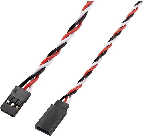 Reely Servo Verlengkabel [1x JR-bus - 1x Futaba-stekker] 100.00 cm 0.35 mm² Verdraaid 10 stuk(s)
