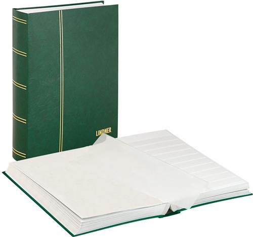 Lindner 1163 Postzegelalbum - Groen - Extra groot formaat 64 witte blz. - Luxe - postzegels - insteekalbum - stock - stockboek