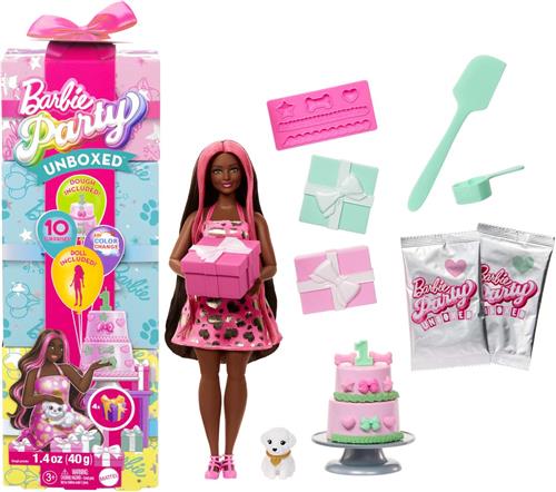 Barbie Uitpakparty Dierenverjaardag - Barbiepop met roze highlights