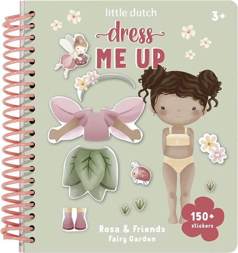 Little Dutch sticker- en aankleedboek Dress me up Rosa, Fairy Garden - Bambolino Toys