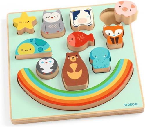 Djeco puzzel en balansspel rainbow vanaf 18 maanden