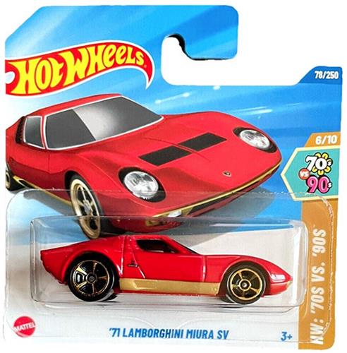 HOT WHEELS '71 LAMBORGHINI MIURA SV RED/GOLD 78/250 HW '70 VS.'90S 6/10