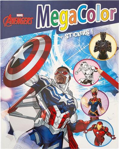Marvel Avengers - Megacolor - kleurboek met 1 vel stickers - +/- 125 kleurplaten - knutselen - kleuren - antman - ironman - black panther - captain marvel
