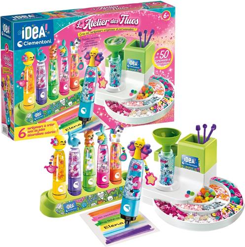 Clementoni - L'atelier des fluorescents - Creëert 10 fluorescerende markeerstiften - Gemaakt in Italië