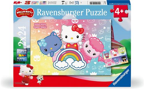 Ravensburger puzzel 2 puzzels - Hello Kitty - 24 stukjes.