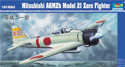 Trumpeter - 1/24 Mitsubishi A6m2b Model 21 Zero Fighter - Trp02405 - modelbouwsets, hobbybouwspeelgoed voor kinderen, modelverf en accessoires