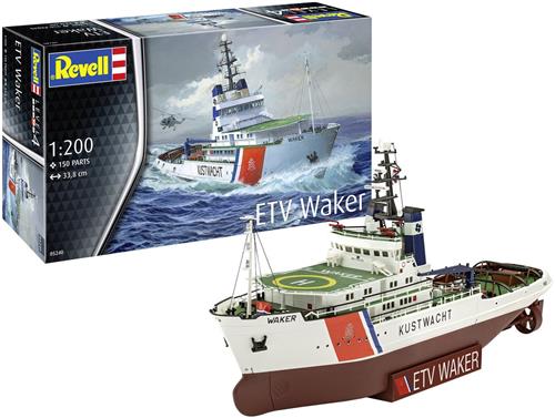 1:200 Revell 05240 ETV Waker - Nederlandse Kustwacht Noodsleepvaartuig - Zeesleper Smit Houston Schip Plastic Modelbouwpakket