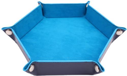 Dobbelsteenbak zes hoekig - dice tray - dobbelbeker -  yathzee - dobbelbak - blauw