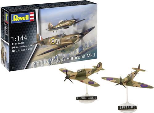 1:144 Revell 03771 Spitfire Mk.1a & Hurricane Mk.1 - Propeller Vliegtuigen Plastic Modelbouwpakket