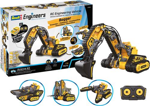 1:27 Revell 21304 RC Engineering Werkvoertuig Graafmachine - 4 Bouwopties RC Plastic Modelbouwpakket