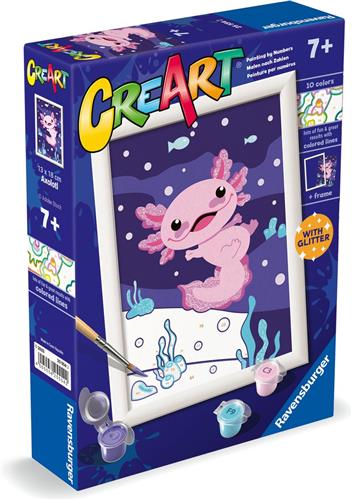 Ravensburger - CreArt - Axolotl - Schilderen op Nummer voor Kinderen