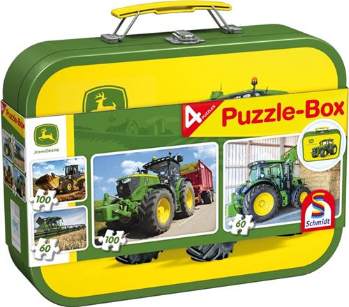 Schmidt Puzzelbox John Deere 4 legpuzzels (2x60 & 2x100)