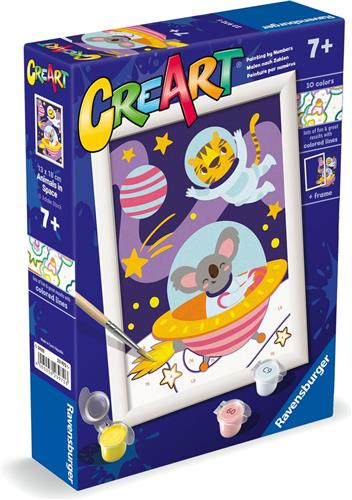 Ravensburger - CreArt Animals in Space - Schilderen op Nummer voor Kinderen