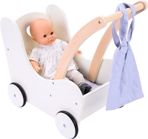 Poppen loopwagen grijs/ wit