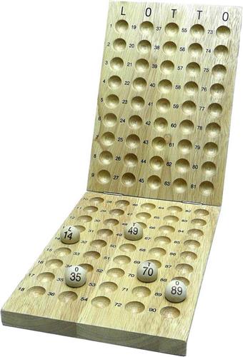 Hot Sports Lotto controlebord hout voor 90 ballen 20mm