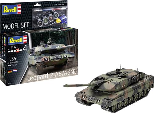 1:35 Revell 63281 Leopard 2 A6/A6NL Tank met Duitse en Nederlandse Decals - Model Set Plastic Modelbouwpakket