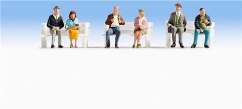 NOCH 15242 H0 Reizigers figuren Geverfd, Zittend