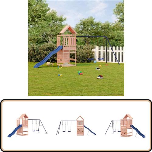 vidaXL Speelhuis - Massief Douglashout - Blauw Speelhuis - Speelhuizen - Buitenspeelsets - Speelset