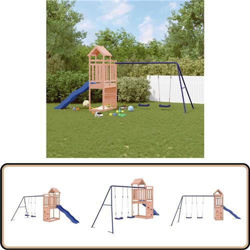 vidaXL Speeltoren met Schommel en Glijbaan - Hout Speelhuis - Speelhuizen - Buitenspeelsets - Speelset