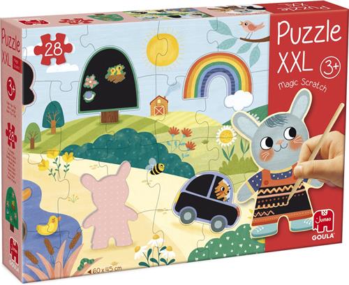 Jumbo - Goula - XXL Magic Scratch Puzzel - Puzzel met verborgen kleurplaat