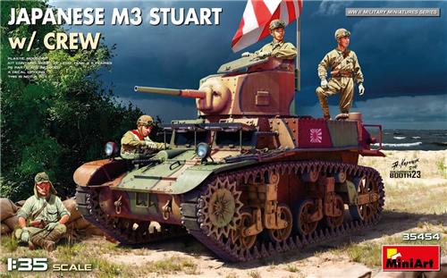 1:35 MiniArt 35454 Japanse M3 Stuart met Bemanning - Tank Plastic Modelbouwpakket