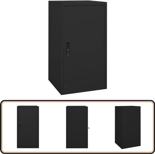 vidaXL Zadelkast Staal Zwart 53x53x105 cm Zadelkast - Zadelkasten - Opbergkast - Lockerkast