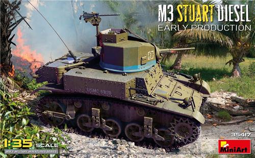 1:35 MiniArt 35417 M3 Stuart Diesel Vroege Productie - Tank Plastic Modelbouwpakket