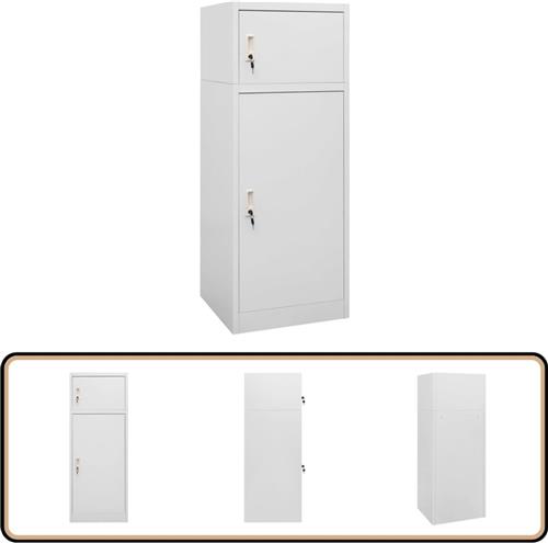 vidaXL Zadelkast - Lichtgrijs - Staal - 53x53x140 cm Zadelkast - Zadelkasten - Opbergkast - Lockerkast