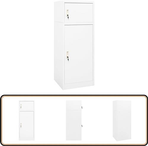 vidaXL Zadelkast - Wit - Staal - 53x53x140 cm Zadelkast - Zadelkasten - Opbergkast - Lockerkast