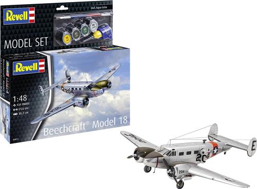 1:48 Revell 63811 Beechcraft Model 18 - Propeller Vliegtuig - Model Set Plastic Modelbouwpakket
