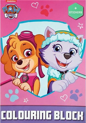 Nickelodeon Paw patrol kleur en stickerboek - 16 stickers en 16 kleurplaten