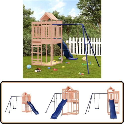 vidaXL Speelhuis - Douglashout - Glijbaan & Schommel Speelhuis - Speelhuizen - Buitenspeelsets - Speelset