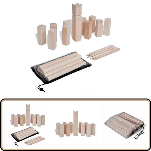 Houten Kubb Spel Set met Draagtas - Complete Set Spel - Spellen - Kubbspel - Kubbspellen