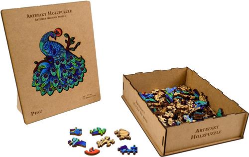 Philos Artefact Houten Puzzel 2 in 1 Pauw, in.