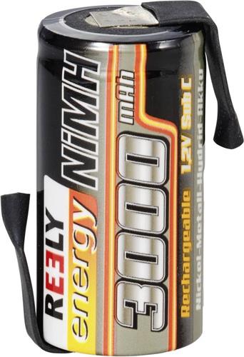 Reely Accucel NiMH Sub-C 1.2 V 3000 mAh Met soldeerlip
