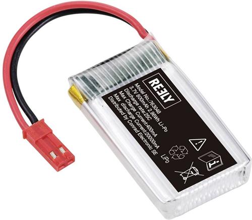 Reely LiPo accupack 3.7 V 800 mAh Aantal cellen: 1 25 C Softcase BEC