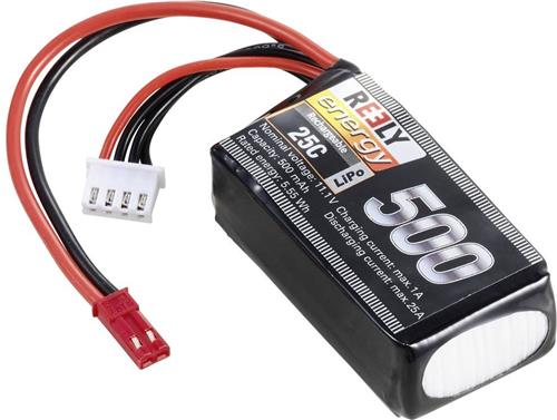 Reely LiPo accupack 11.1 V 500 mAh Aantal cellen: 3 25 C Softcase BEC