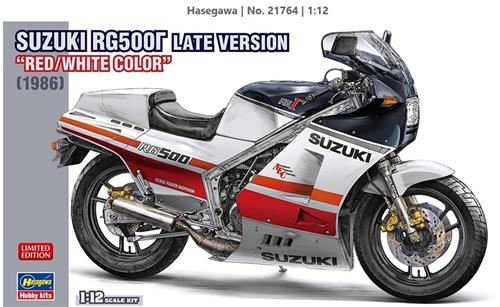 1:12 Hasegawa 21764 Suzuki RG500 Late Versie "Rood/Wit Kleur" (1986) - Motorfiets Plastic Modelbouwpakket