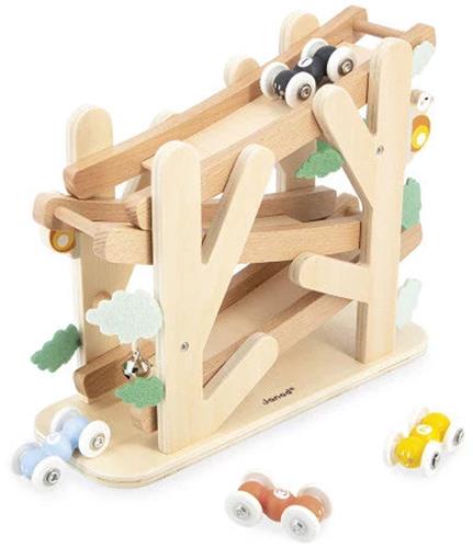 Janod Sweet Cocoon - Houten Mierenloper - 4 Rollende Mieren Rollen De Helling Af Op 3 niveaus - De Bel Gaat Bij De Finish - Stimuleert De Fijne Motoriek En Observatievaardigheden - Geschikt Vanaf 1 Jaar