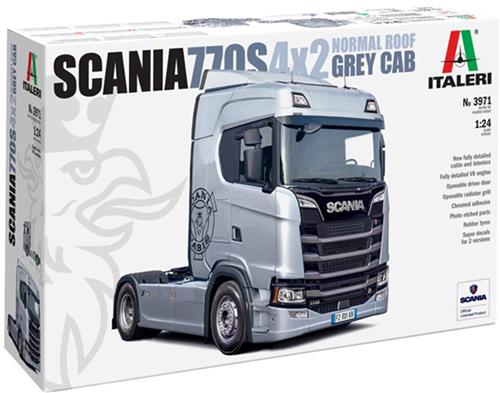 1:24 Italeri 3971 Scania S770 V8 4x2 - Normale Cabine - Grijze versie - Vrachtwagen Plastic Modelbouwpakket